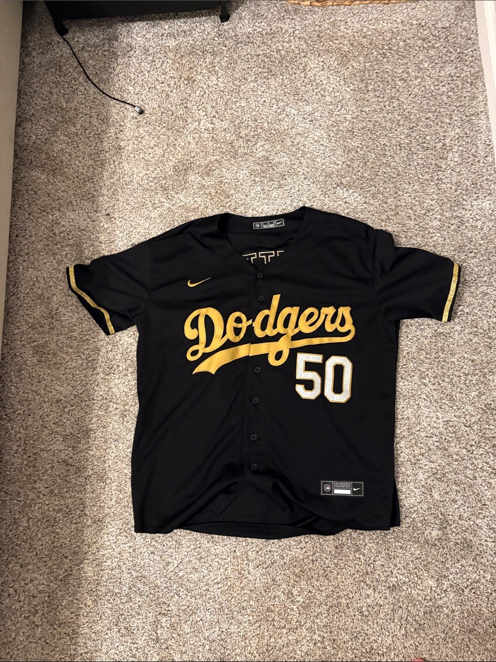 Black and Gold Mookie Betts 2024 World Series Champions Jersey